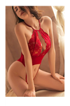 SİA Kırmızı Göğüs Dekolteli Göbeği Açık Babydoll 15022